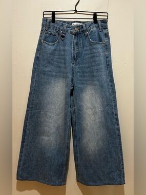 Bareline Baggy Wide Leg Denim Blue Jeans - Women’s Size Small